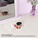 Clear Box Square Container To Hold Staples, Highlighters, Adhesive Tape, Paper