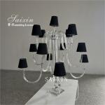Beautiful 13 arms crystal lamp stand for wedding centerpieces