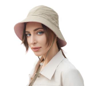China Reversible Fisherman Bucket Hats Fishing Boonie Hat With Chin Strap UPF 50+ factory