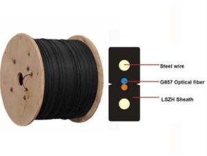 China LSZH 1 2 4 Core Ftth Drop Cable G657a Fiber Optic Patch Cable factory