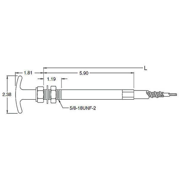 Twist Lock Control Heads Cable End Fittings Push Pull Control Handle 100lb Max Load