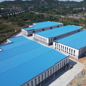Prefab Steel Structure Warehouse with Large Span and Crane Support