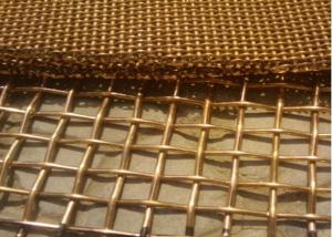 China Decorative Brass Mesh Screen Square Hole Crimped Brass Metal Mesh factory
