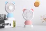 LED handy chargeable mini electric fan, cute cartoon handy mini stand electric
