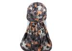 Grey Camo LV Silk Silky Satin Designer Durag Supplier Bulk Wholesale