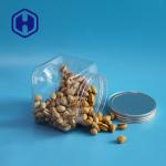 Bpa Free 1000ml Short Grip PET Square Plastic Jar With Aluminum Lid