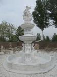 Man and Woman Statue Carved White Marble Stone Fountain