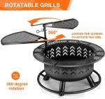 2 In 1 Portable Charcoal Fire Pit Bbq Outdoor For Wood Burning With Fireplace