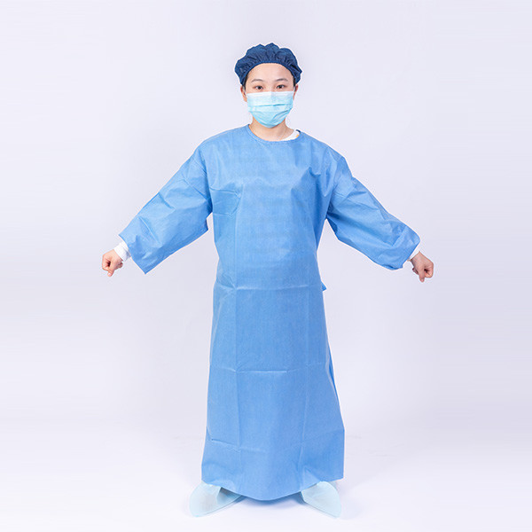 China Laboratory Adjustable Hook Loop Non Woven Surgical Gown factory