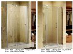 3 Panels Straight Frameless Glass Shower Doors Hinge Opening Style With