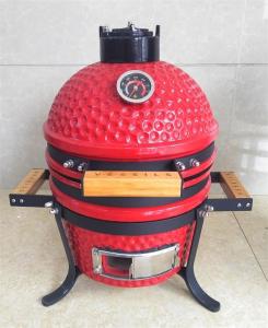 China SGS Red Ceramic Kamado Grill , 31.8cm Mini Kamado Grill factory