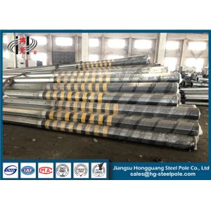 China Galvanized Steel Transmission Poles / Tapered Steel Pole 7~30mm Thickness on sale