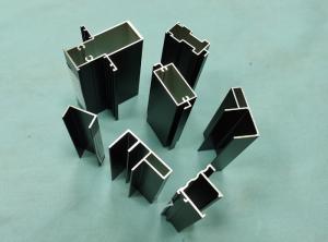 China 6063 T5 Aluminium Sliding Door Profiles Powder Coating Black factory