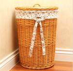 Cheap Storage Rattan Wicker Willow Laundry Basket With Lid Fashion Natural