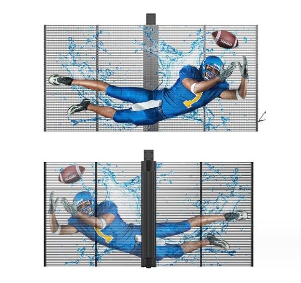 Outdoor Indoor Glass Transparent LED Film Display 1000*500mm 1000*1000mm Cabinet