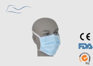 China Eco Friendly Disposable Face Mask With Ties Blue Color 17 . 5 * 9 . 5CM factory