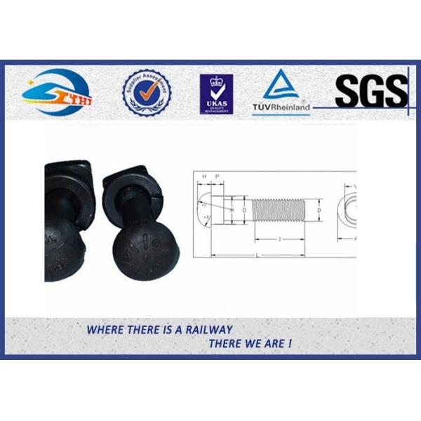 China Carbon Steel bolts and nuts , Black Oxide Railroad Bolt For Fish Plate factory