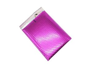 China ISO14001 Pantone Pink Metallic Bubble Mailers For Protective Shipping factory