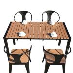 100% Handmade High Level Plastic Wood Bistro Table And Chairs