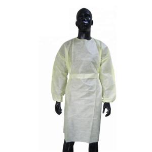 China Non Toxic Non Woven Disposable White Lab Coats with Elastic Cuff factory