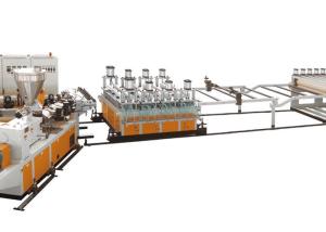 China JWELL PVC Skinning WPC Foaming Board Making Machine factory