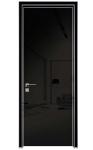 Aluminum Frame glossy black front door,black lacquer door for bedroom
