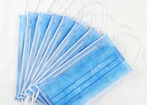 China 3 Ply Disposable Face Mask Blue And White Anti Dust Virus Surgical Medical factory
