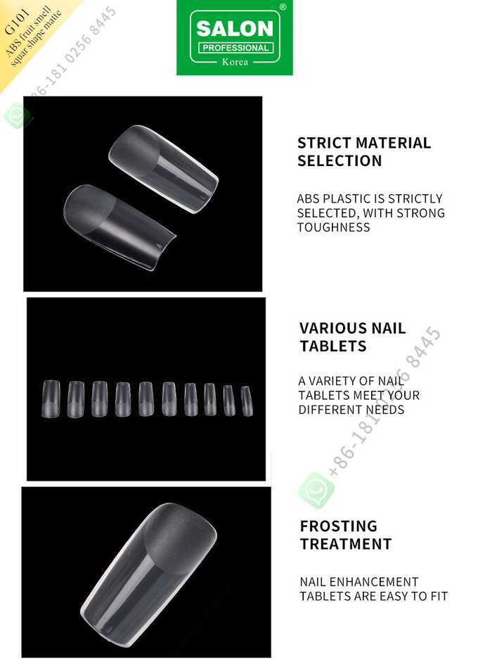 Full Matte Clear Acrylic Fake Nail Medium Square Press On Nails For Nail Extension Manicure Tools