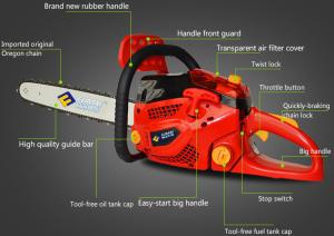 China Portable 2.4kw Gasoline Chainsaw 58cc Anti-slip Chain Saw For Branches factory