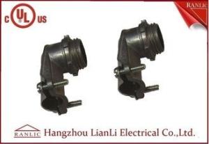 China Steel Flexible Conduit Fittings Squeeze 90 Degree BX Connector , UL File No. E469552 factory