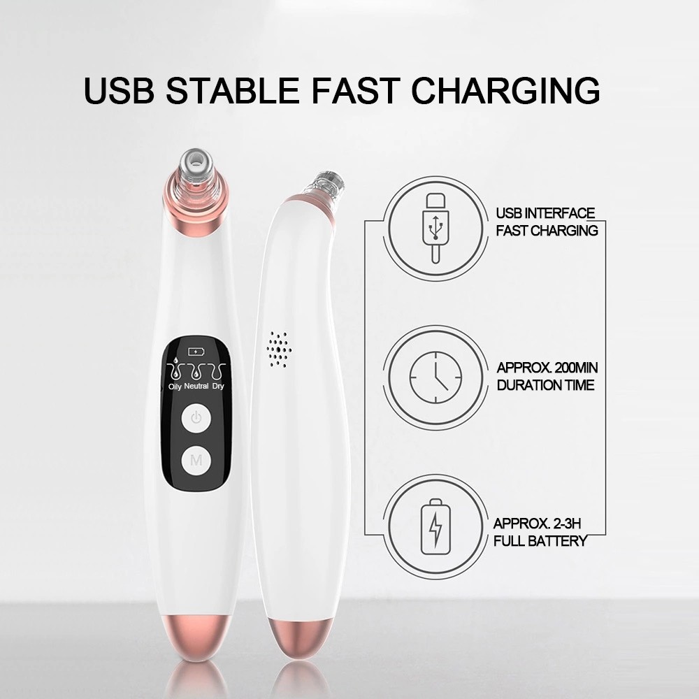 RoHS Approval 2W Pore Vacuum Blackhead Remover Handheld Home Use