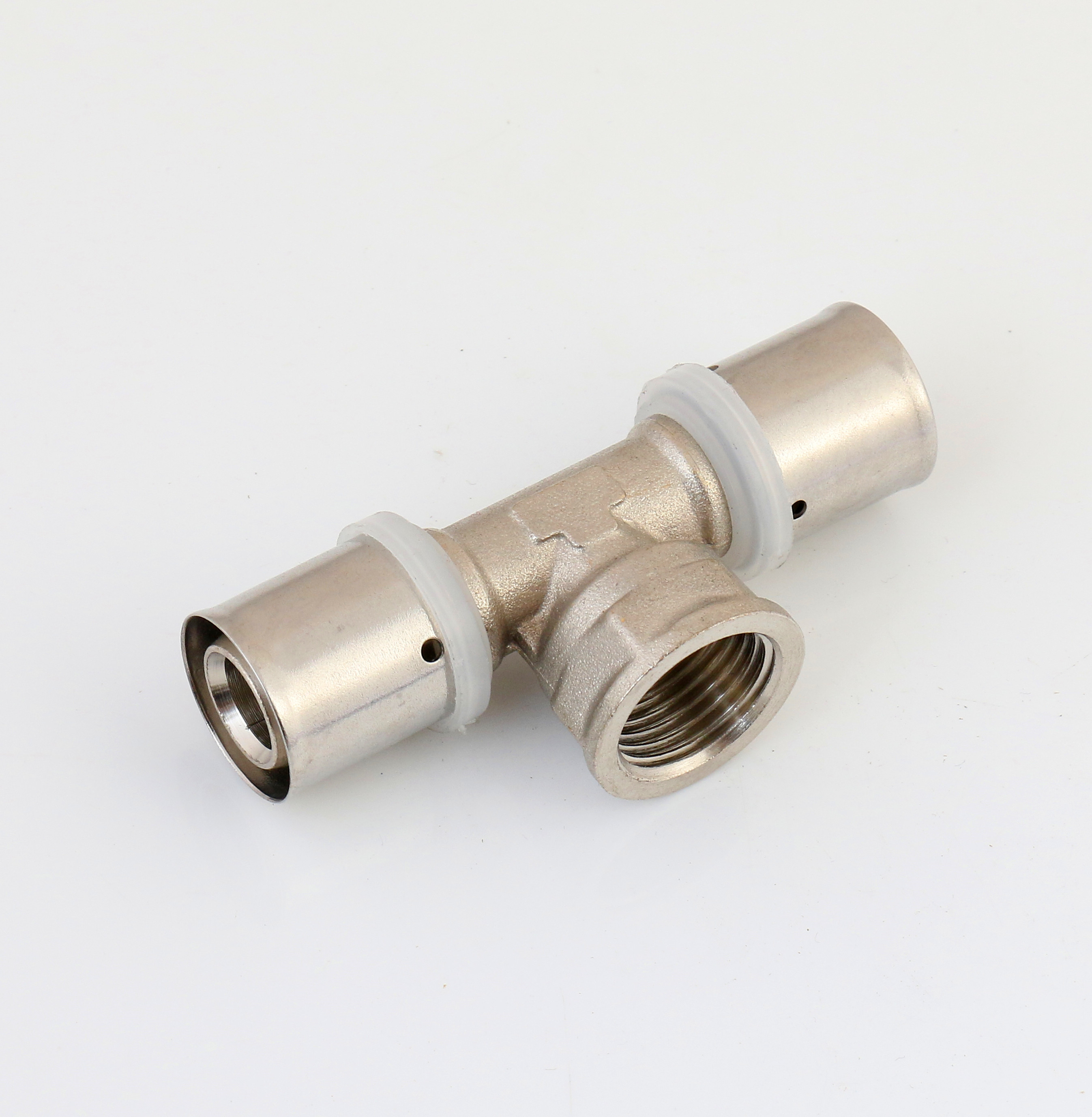 Brass press pipe fitting tee male connector for pex al pex plumbing fittings