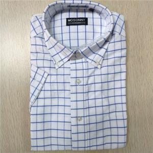 China Short Sleeve Stylish Casual Shirts Checks Style 100% Cotton Fabric Normal Thickness factory