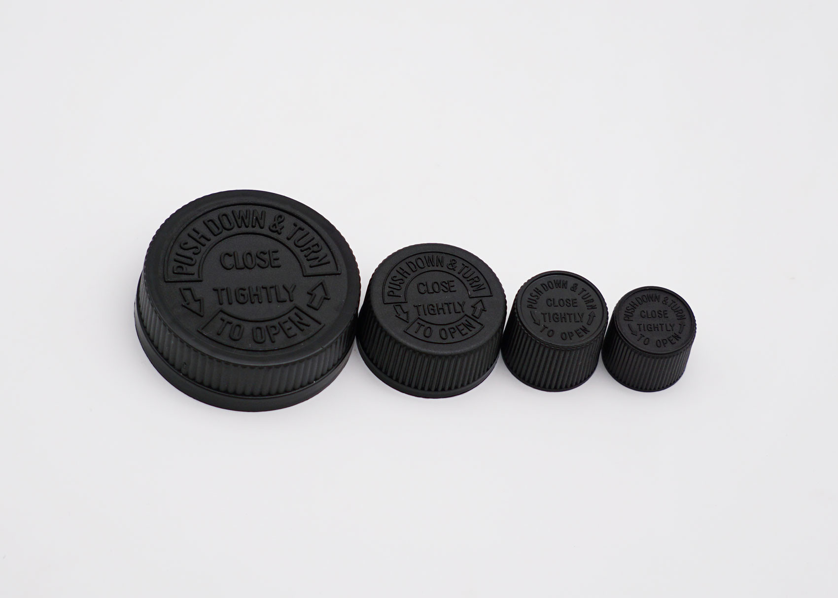 Customized Plastic Child Proof Cap For Bottles Black 20mm Screw Cap