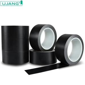 China Black PVC Waterproof Self Adhesive Floor Warning Tape Acrylic Adhesive Caution Floor Tape factory
