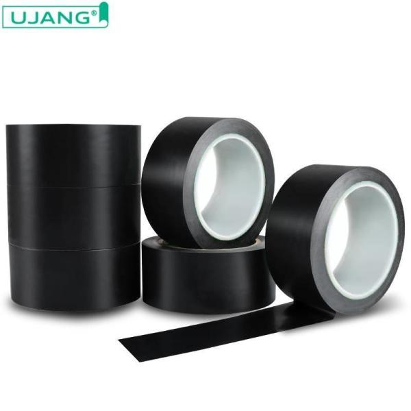 Black PVC Waterproof Self Adhesive Floor Warning Tape Acrylic Adhesive Caution