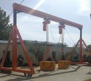 China Safety Sensor Liftable Small Portable Gantry Crane 1 Ton factory
