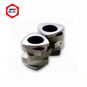 China Three Flighted Twin Extruder Machine Screws Metal Color High Shear Uniformity Extruder Screw Element factory