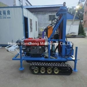 China Small Hydraulic Drill Cylinder 160m Depth Water Digger Machine Crawler Mounted Water Well Drilling Rig For Sale factory