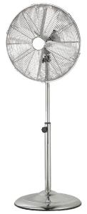 China 110V 50Hz Chrome Retro Standing Fan 3 Speed Adjustable Tilt 85 Degree Oscillation factory