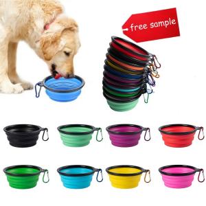 China Pet Bowls Collapsible TPE Foldable Silicone Dog Food Feeding Bowl Travel Rounded Item Type factory