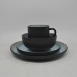 Blue 4pcs Rustic Pottery Dinnerware Rustic Ceramic Plates Bowl And Cup