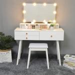 Solid MDF Wood Mirrored Dresser Wood Bedside Table With NC Painting