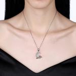 5.1 Gram 19mm Moon Cat Necklace SGS Party Ladies Sterling Silver Necklaces