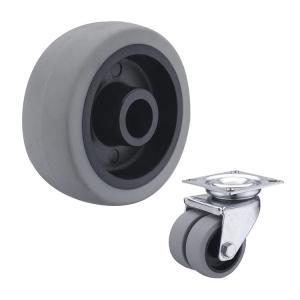 China 50MM Single Gray TPR 132LBS Load Capacity Rubber Casters factory