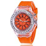 Quartz Men Silicone Sport Watch 8.2mm Thickness Transparent Plastic Case 3ATM
