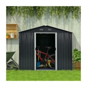 China Color Steel Plate Galvanized Steel Outdoor Garden Roofed Metal Storage Shed AJUNION 8x6ft factory
