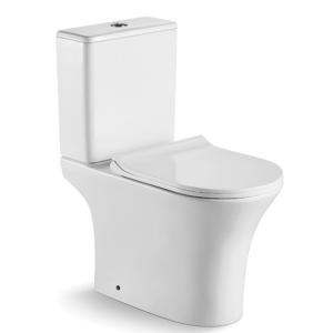 China Ceramic Dual Flush Two Piece Toilet Glossy White Modern Bathroom Sanitary Ware factory