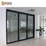 Powder Coated Bullet Proof Aluminium Sliding Glass Doors Customized Size corner
