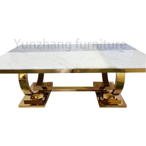 China Marble Top Luxury Modern Dining Tables Rectangular For Home And Hotel factory